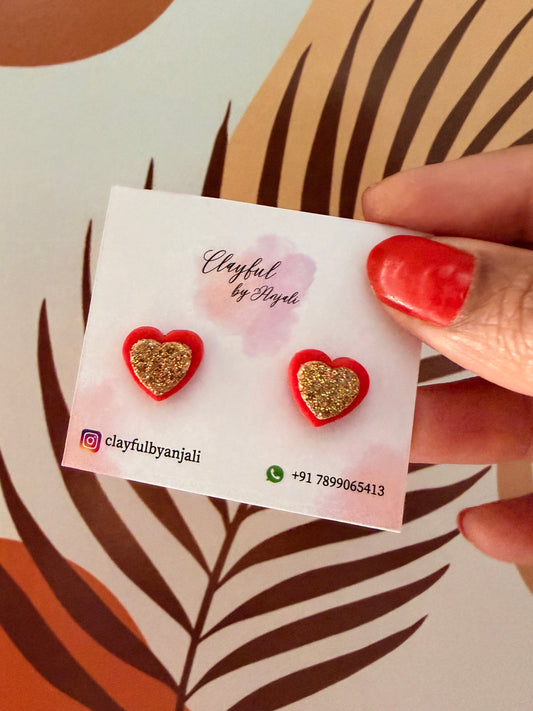 Golden Heartlet Studs