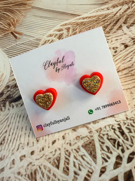 Golden Heartlet Studs